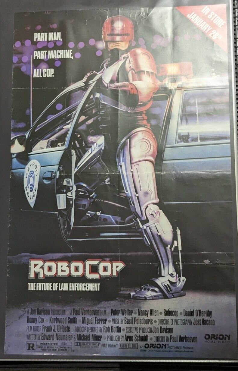 Robocop 1987 Original Home Video 25x39 Poster Folded One Sheet