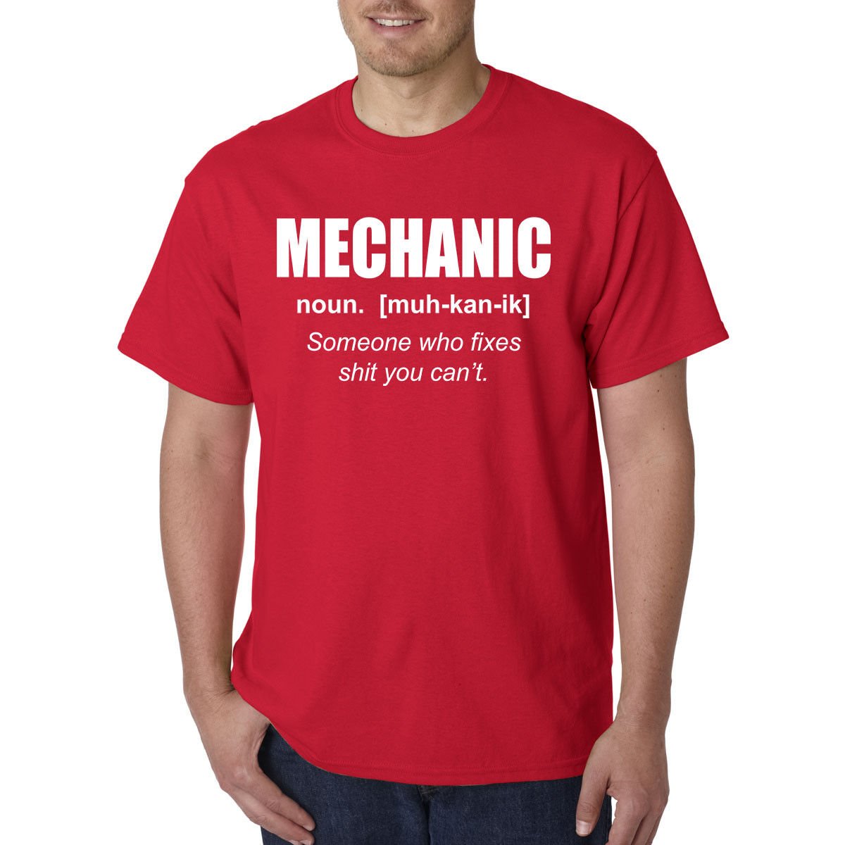 Mechanic Definition T-Shirt -Fathers Day Classic Car Truck Dad Garage Shop Bike