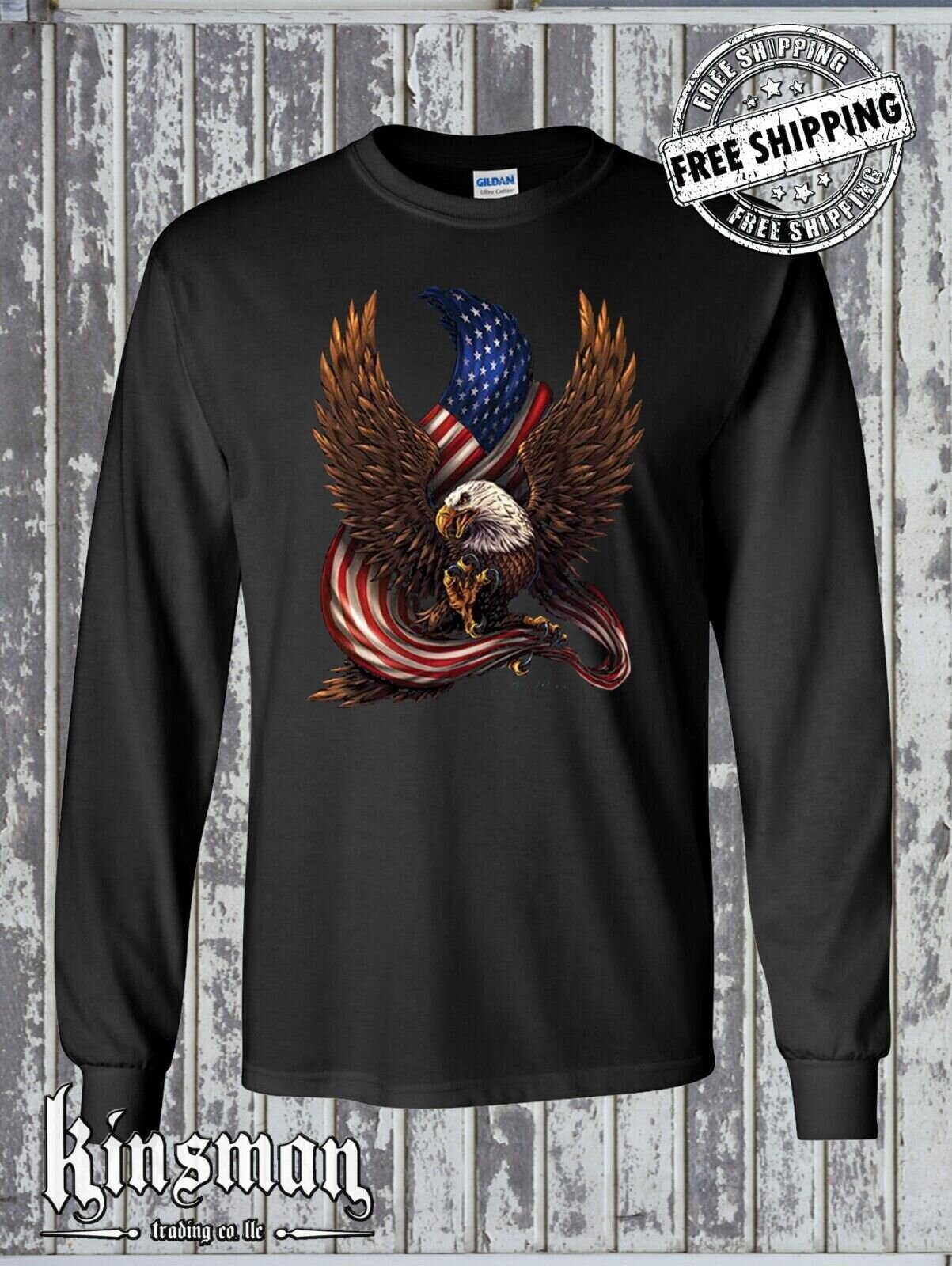 American Flag / Eagle Long Sleeve T-Shirt
