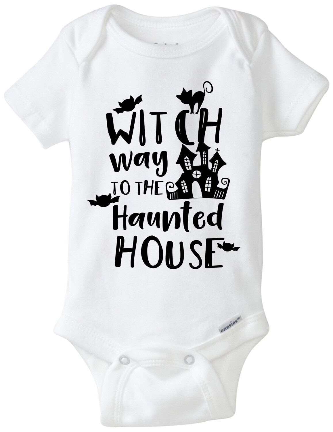 Witch Way to the Haunted House Onesie - Fun Halloween Costume Crafty Baby Romper