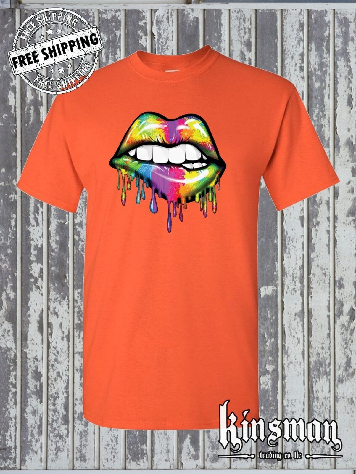 Sexy Melting Rainbow Dripping Lips T-shirt