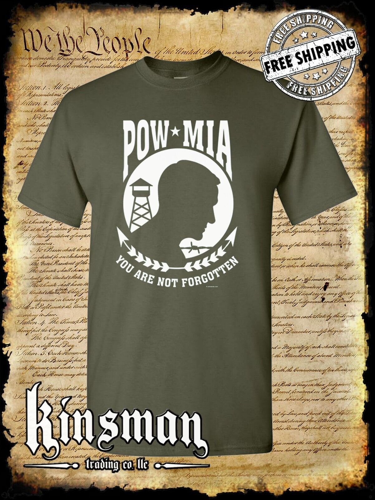 POW - MIA You Are Not Forgotten T-Shirt / USA Veteran Marine Army Navy Military