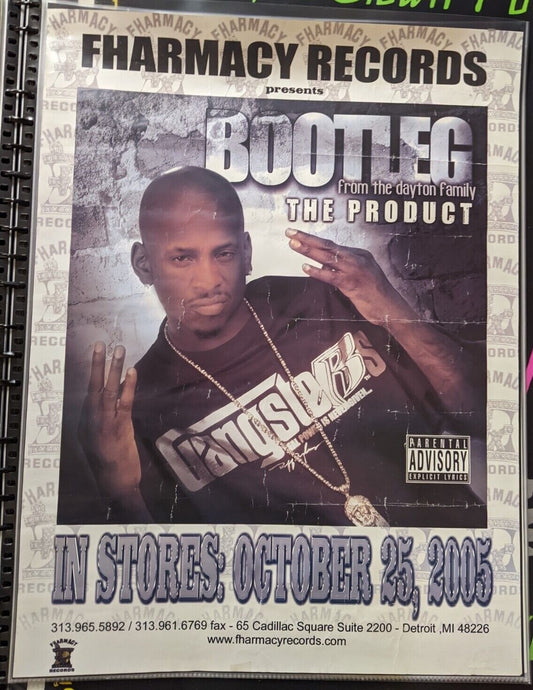 Dayton Family Bootleg The Product 18x24 Promo Poster Flint Rap Hip Hop