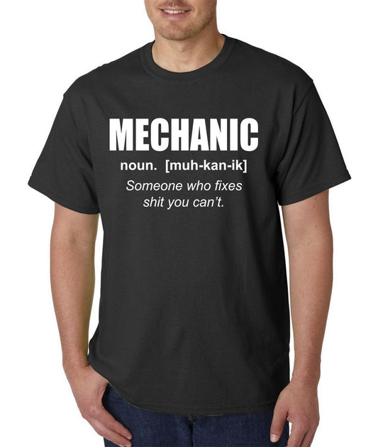 Mechanic Definition T-Shirt -Fathers Day Classic Car Truck Dad Garage Shop Bike