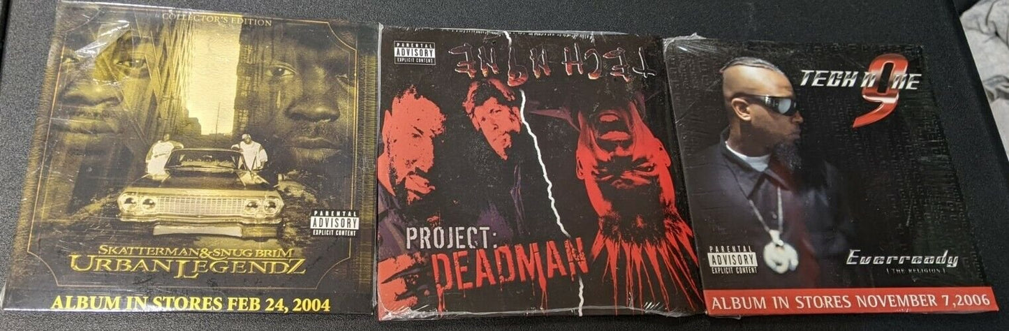 Tech N9ne, Project Deadman, Skatterman Snug Brim Sealed Sampler CD Lot