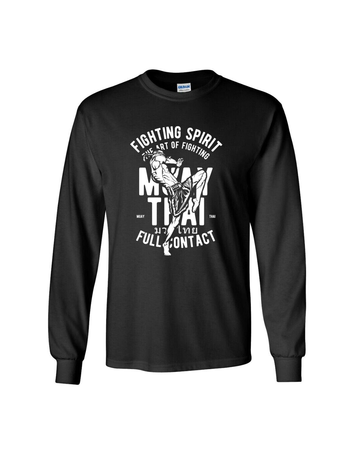 Muay Thai Fighting Spirit Long Sleeve T-Shirt / MMA Martial Arts Full Contact