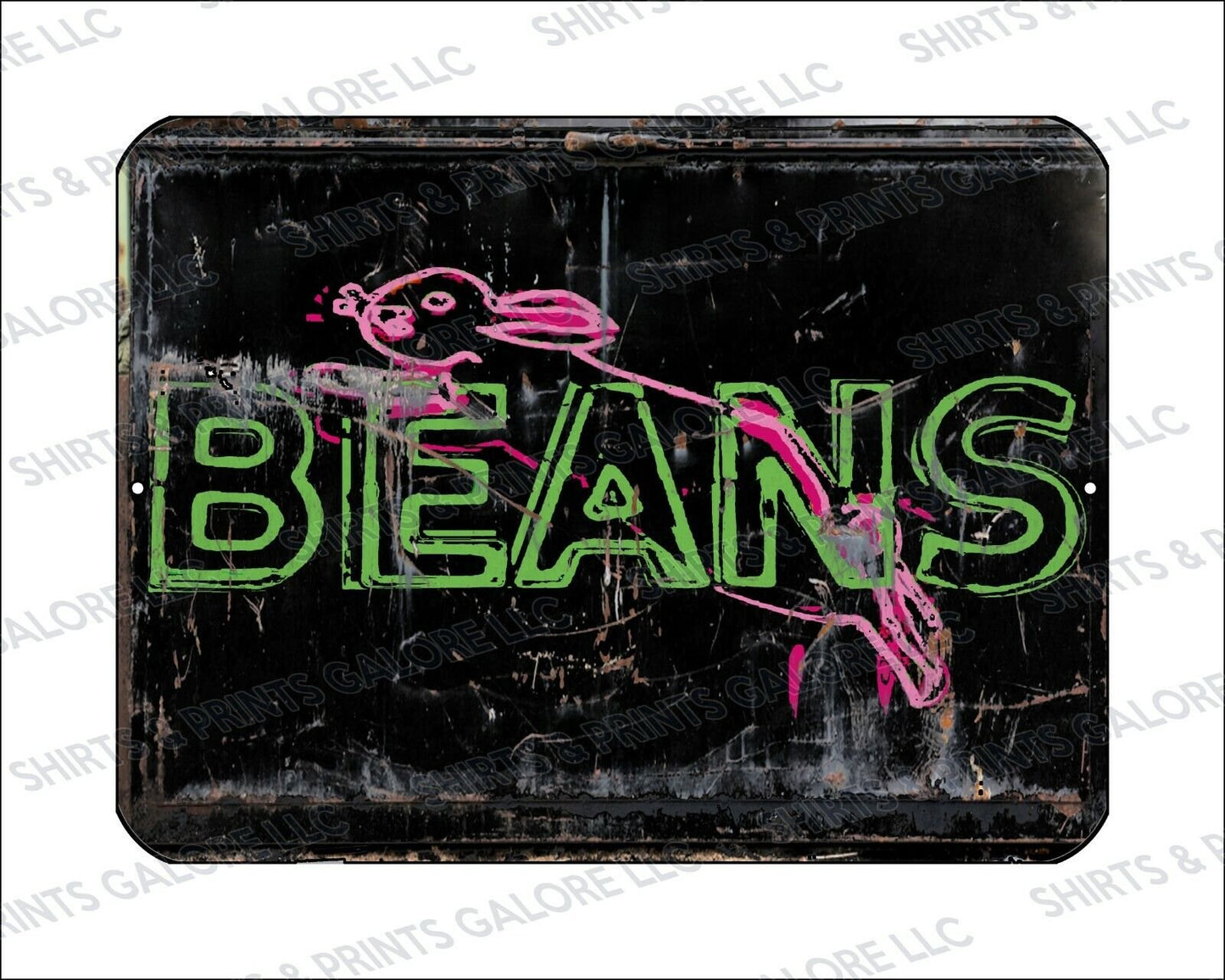 Saginaw BEANS Bunny Metal Sign 9x12 - Mid-Michigan Landmark Souvenir Rabbit