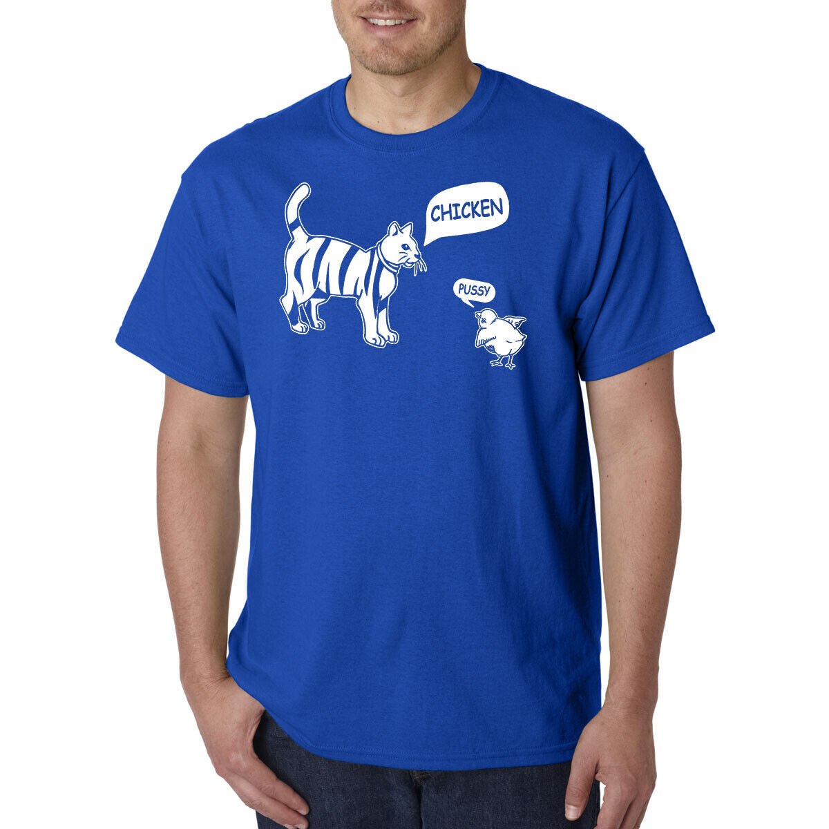 Chicken Pussy Cat Funny T-Shirt / Adult Offensive Trash Talking Novelty Gift Tee