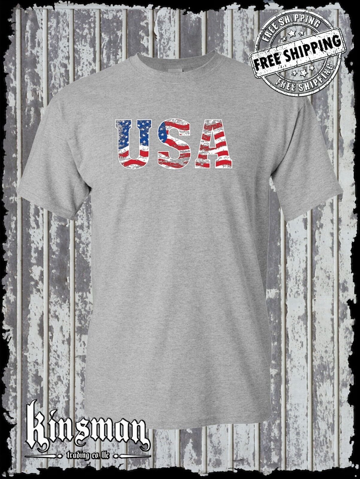 USA Flag Distressed Logo T-Shirt American Flag United States Army Military