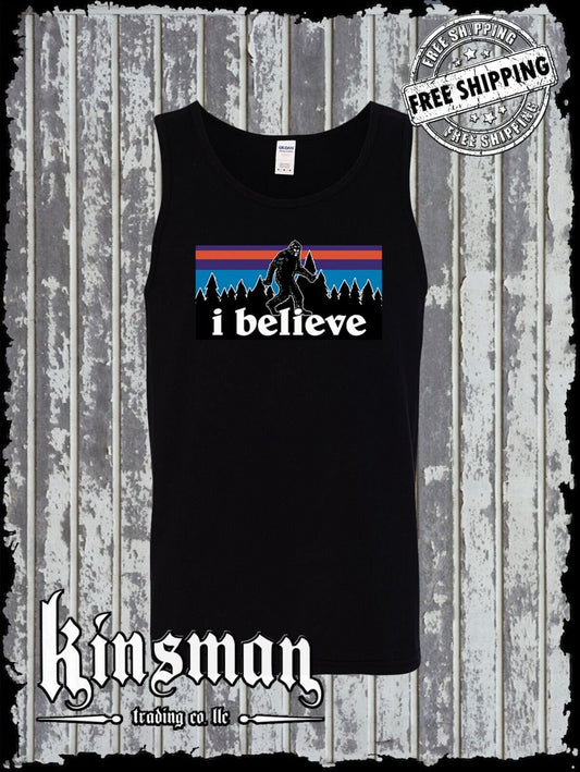I Believe in Bigfoot Tank Top T-Shirt - Sasquatch Yeti Big Foot Search