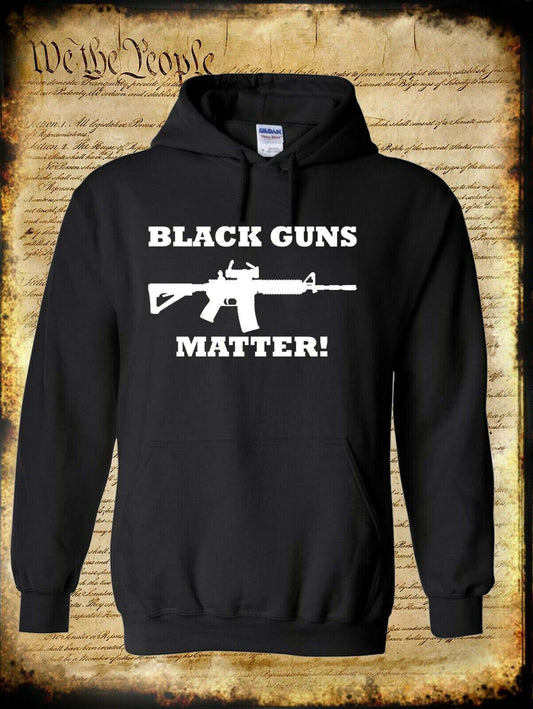 Black Guns Matter AR-15 Hoodie - USA Pro 2nd Amendment 2A Gun Rights Sweatshirt