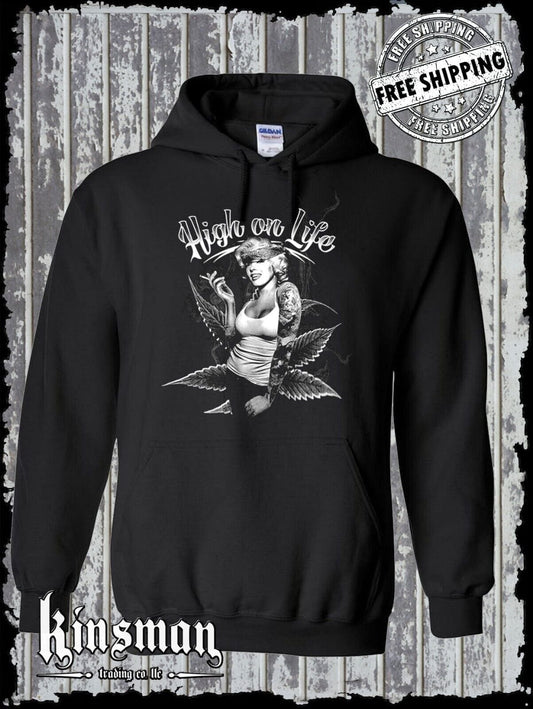 Marilyn Monroe High on Life Hoodie / Sweatshirt - Marijuana Weed Pot Cannabis