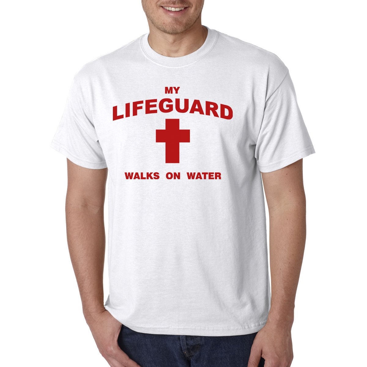 My Lifeguard Walks On Water T-Shirt - Christian Catholic Religious Tee Jesus god