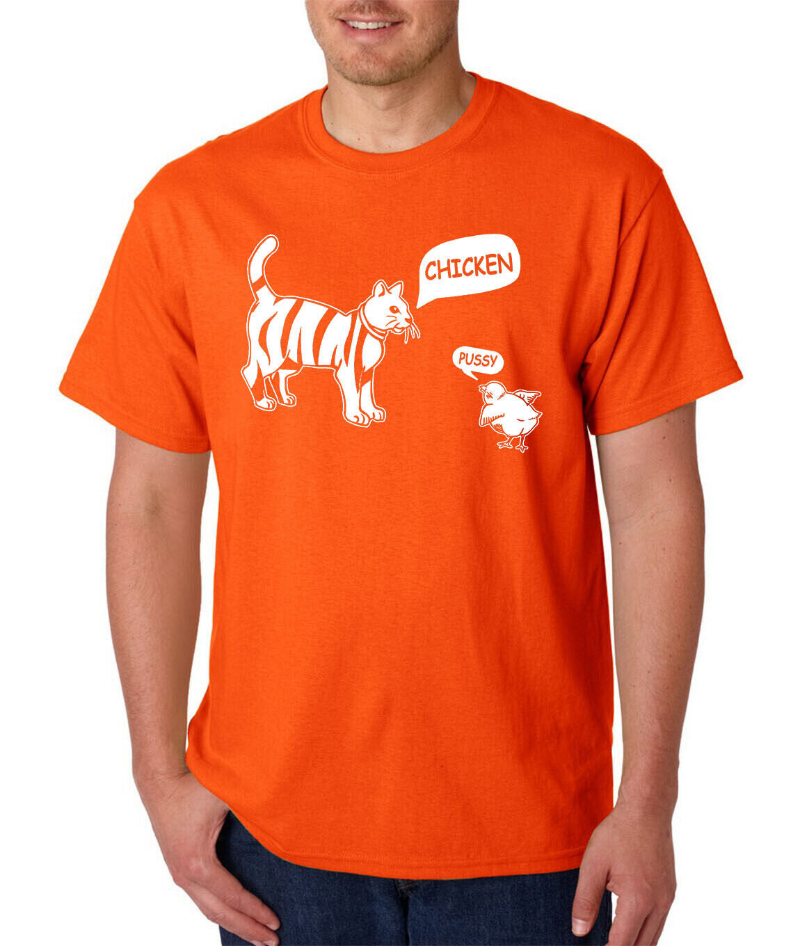 Chicken Pussy Cat Funny T-Shirt / Adult Offensive Trash Talking Novelty Gift Tee