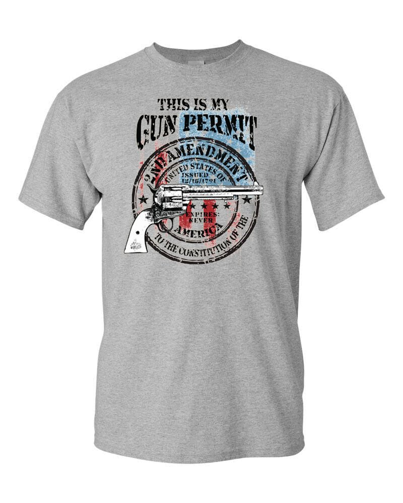 This Is My GUN Permit T-Shirt / 2nd Amendment American Flag .45 Classic Revolver