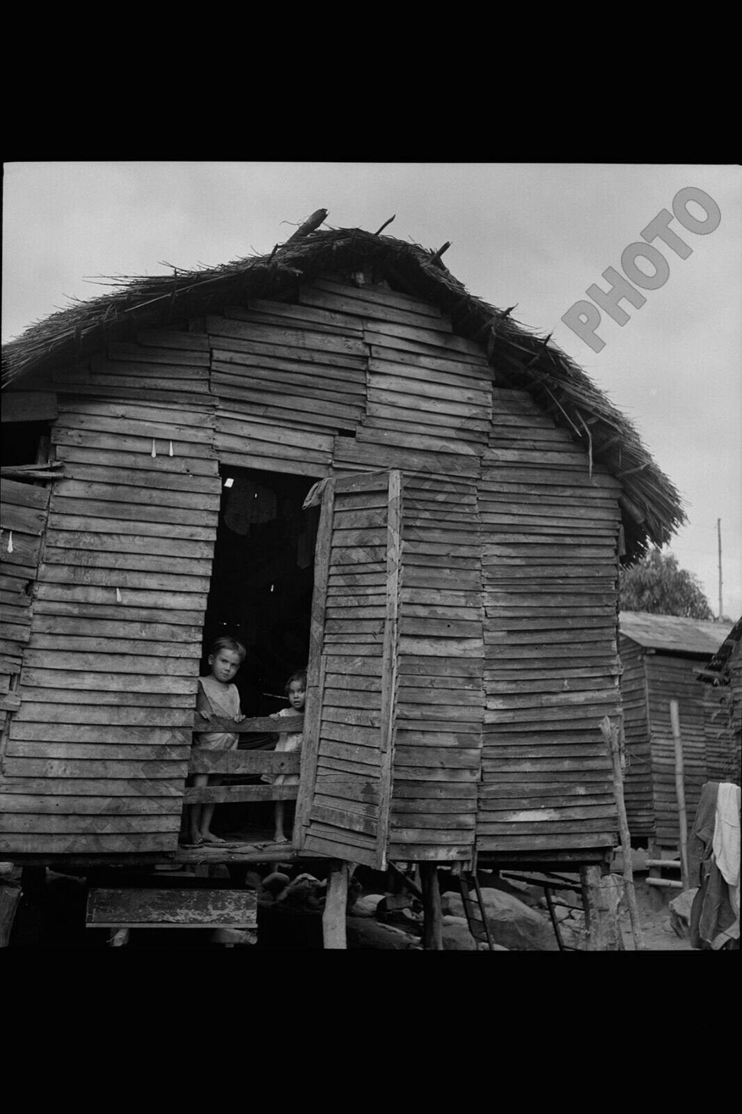 Utuado, Puerto Rico Children in the Slum 1942 - Vintage Reproduction Photograph