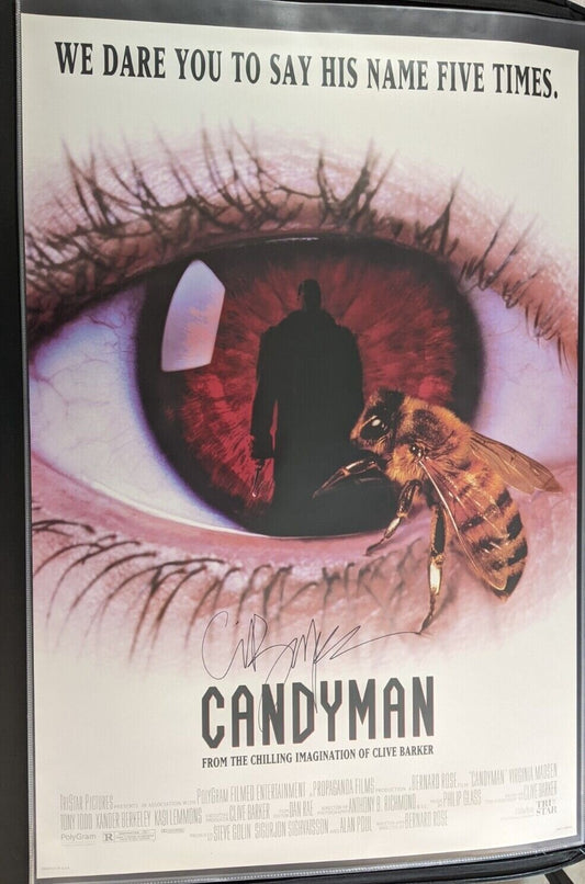 Candyman 1992 Vintage Original One Sheet Movie Poster Signed by Clive Barker