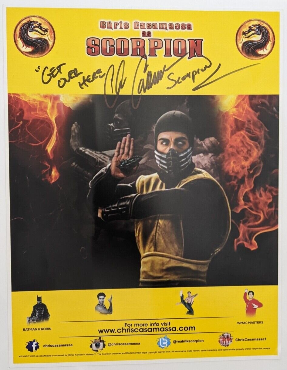 CHRIS CASAMASSA As Scorpion Signed / Autographed 9x11 Photo MORTAL KOMBAT 1995
