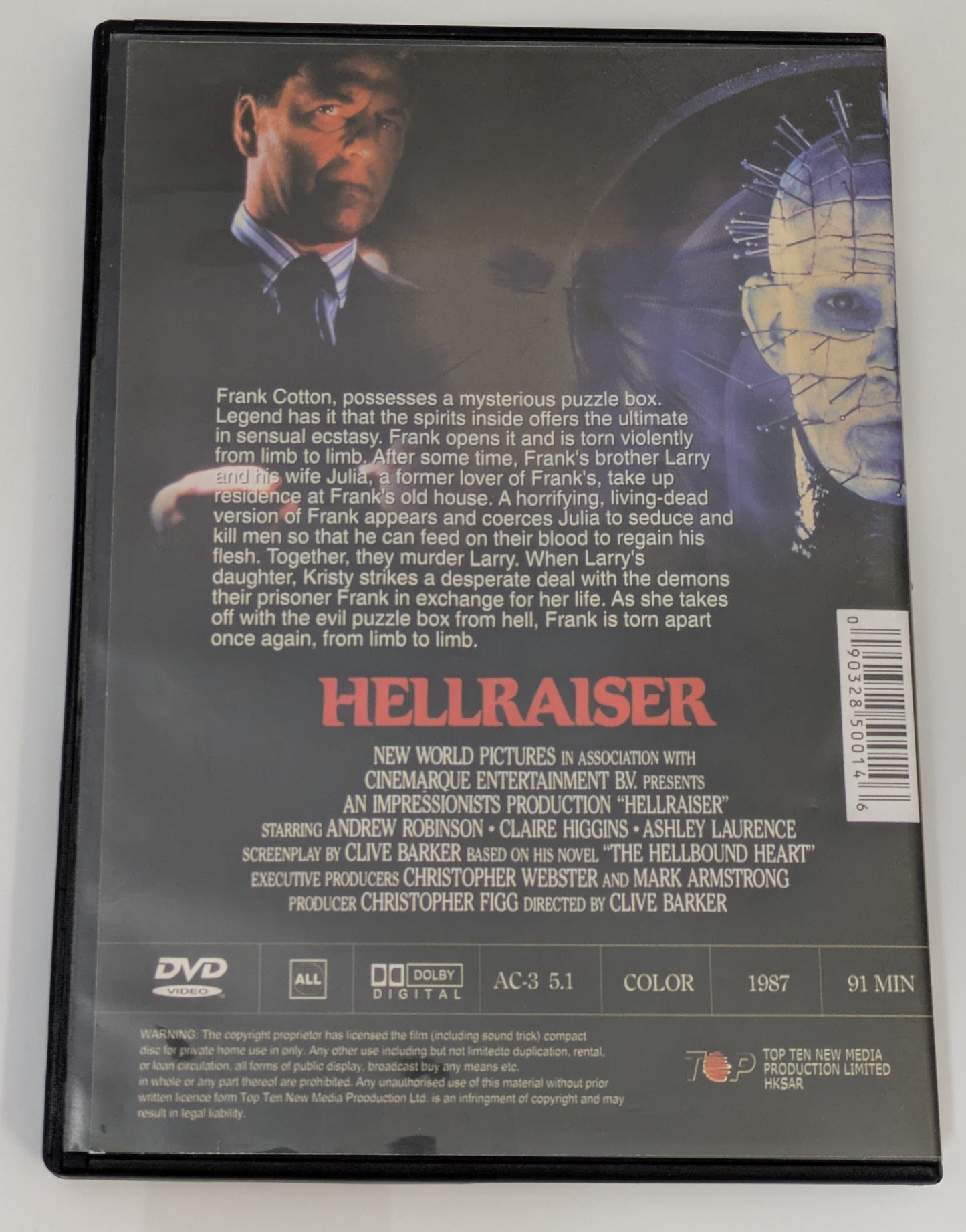 Doug Bradley Signed / Autographed Hellraiser DVD Pinhead