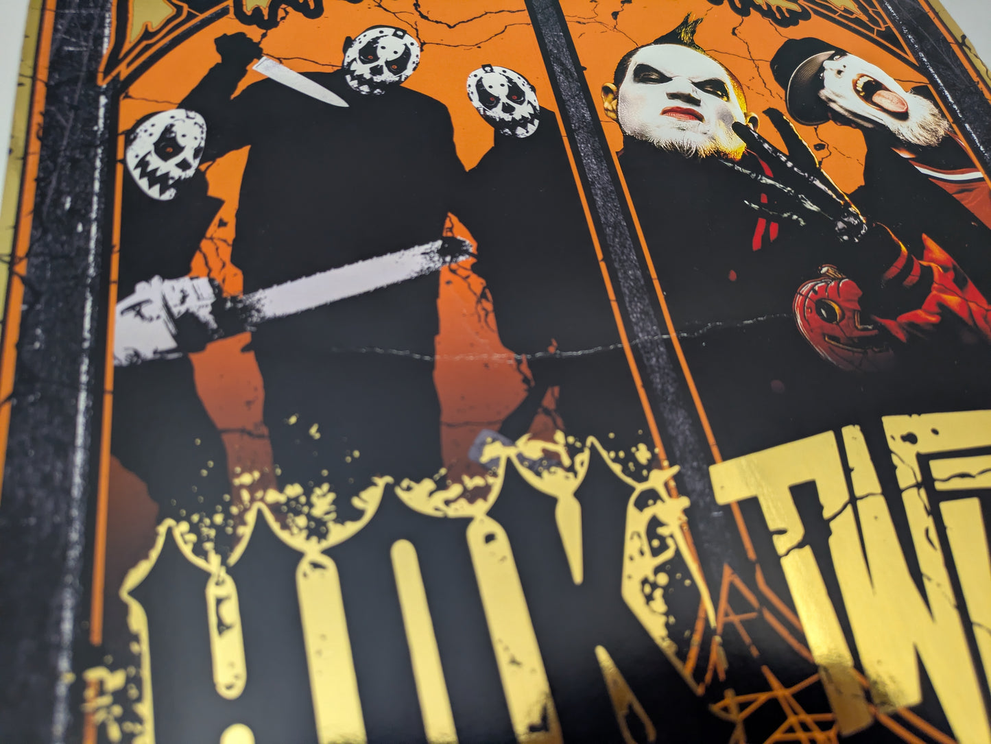 House Of Krazees Twiztid Fright Fest 2024 11x17 Gold Foil Poster Detroit ICP