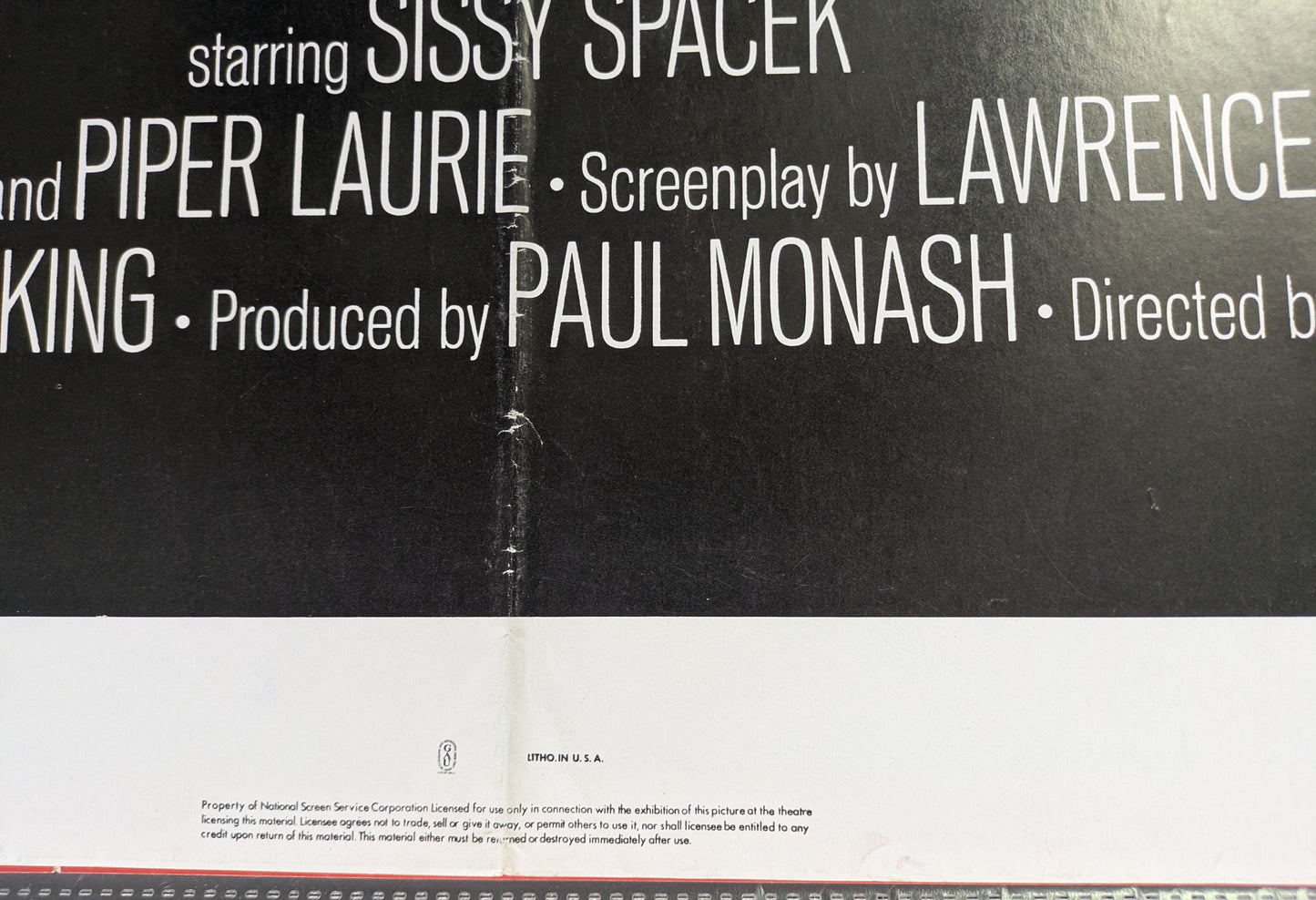 Carrie 1976 Original 27x41 One Sheet Movie Signed / Autographed By Sissy Spacek