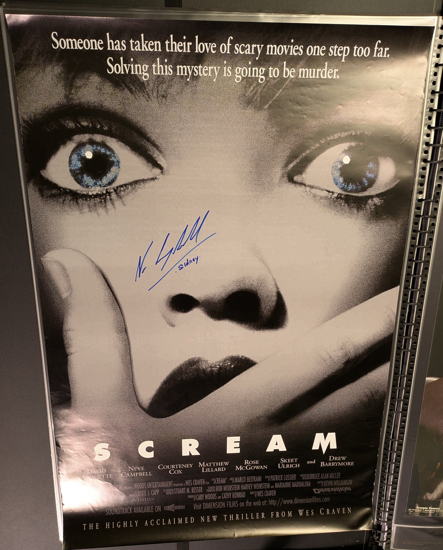 Neve Campbell Signed Scream Poster 24x36 Horror Movie Autograph Ghostface