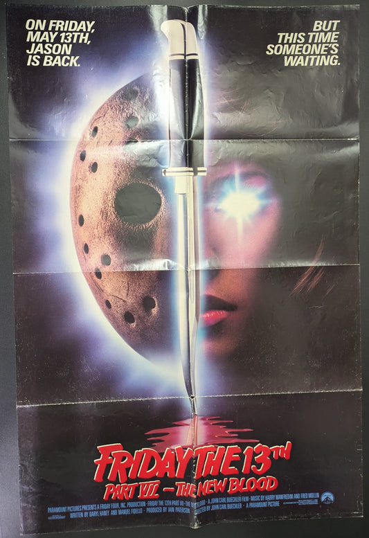 Friday The 13th Part VII Original 27x40 One Sheet Movie Poster Folded / Used