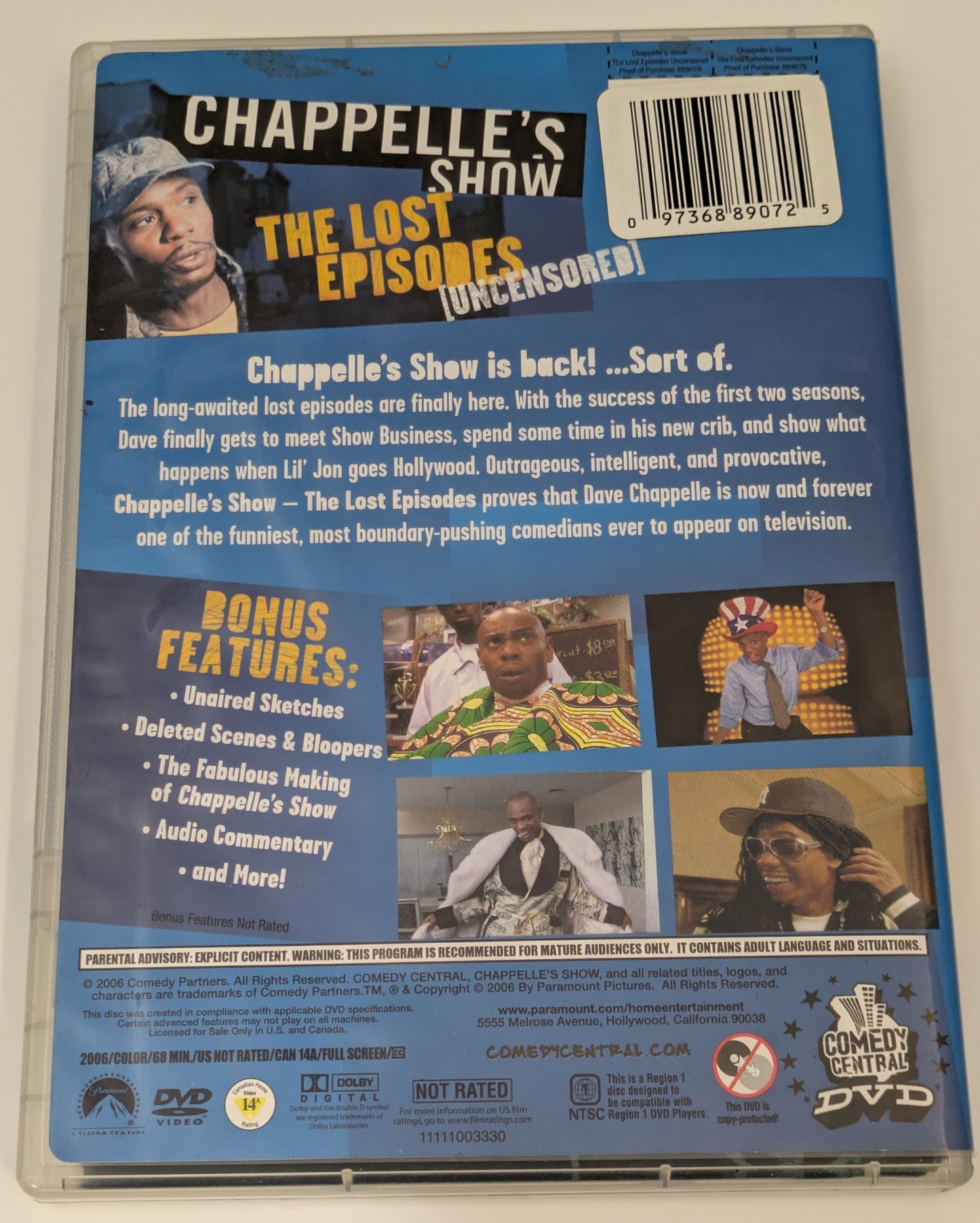 Dave Chappelle Signed / Autographed DVD Chappelle's Show Lost Episodes JSA COA