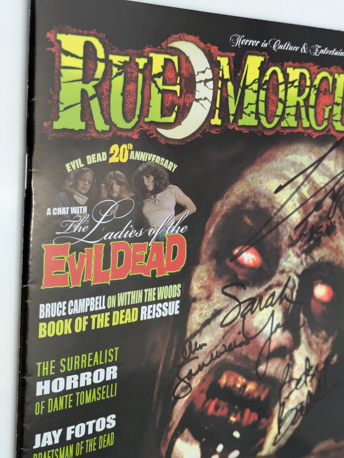 Evil Dead Cast Signed Rue Morgue Magazine Bruce Campbell Ellen Theresa Betsy