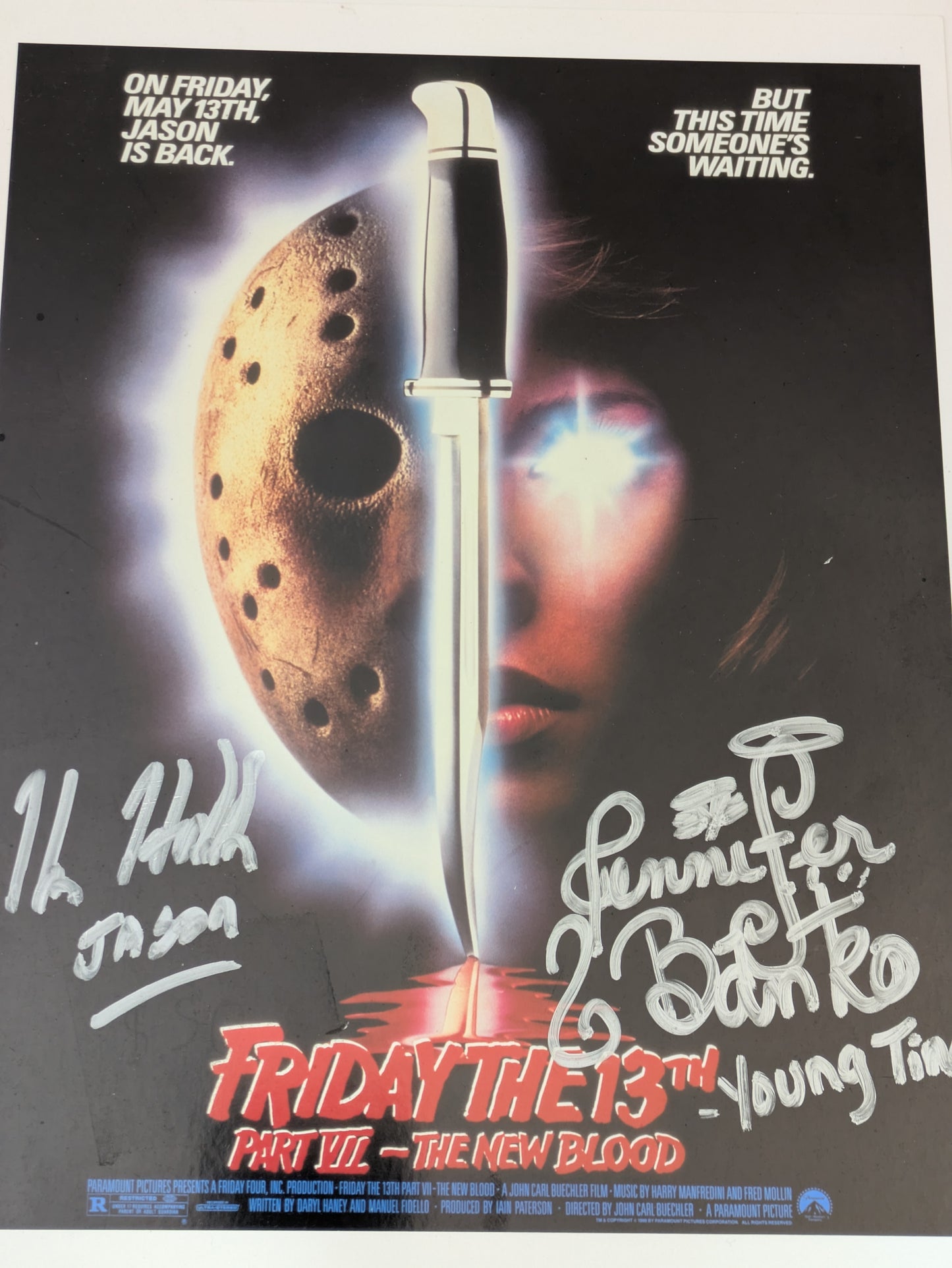 Kane Hodder Jennifer Banko Signed 8.5 x 11 Photo Friday The 13th Part VII