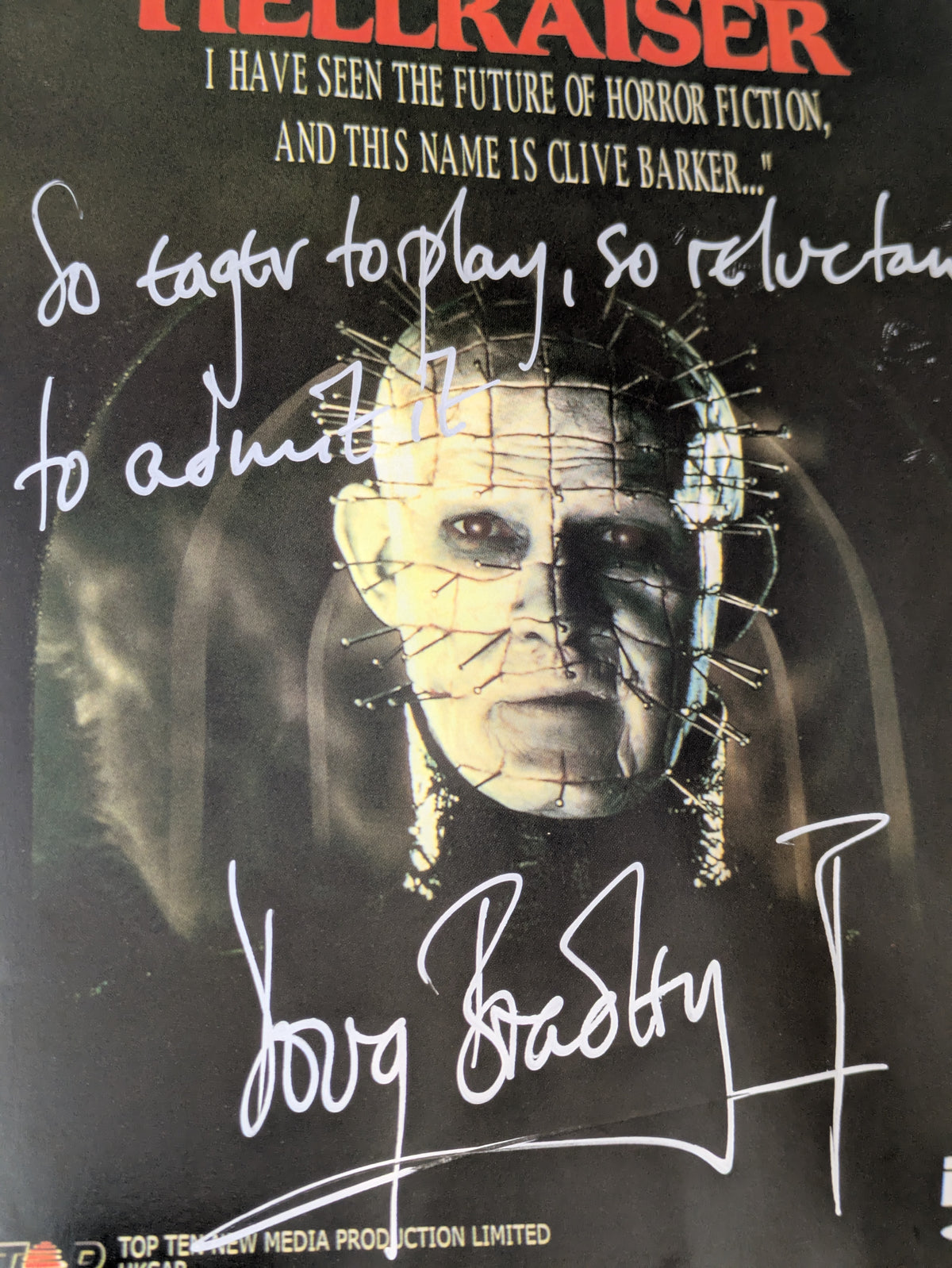 Doug Bradley Signed / Autographed Hellraiser DVD Pinhead