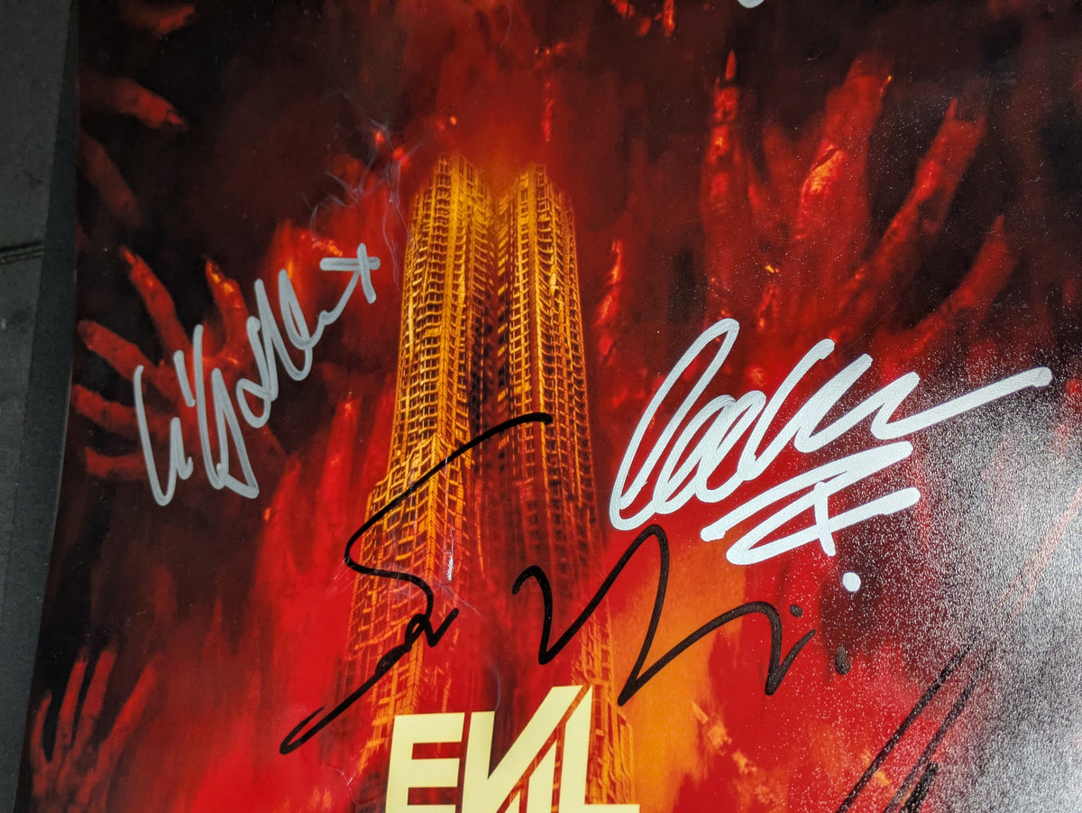 Evil Dead Rise 12x18 Poster Cast Signed x5 Bruce Campbell Sam Raimi JSA -Damaged