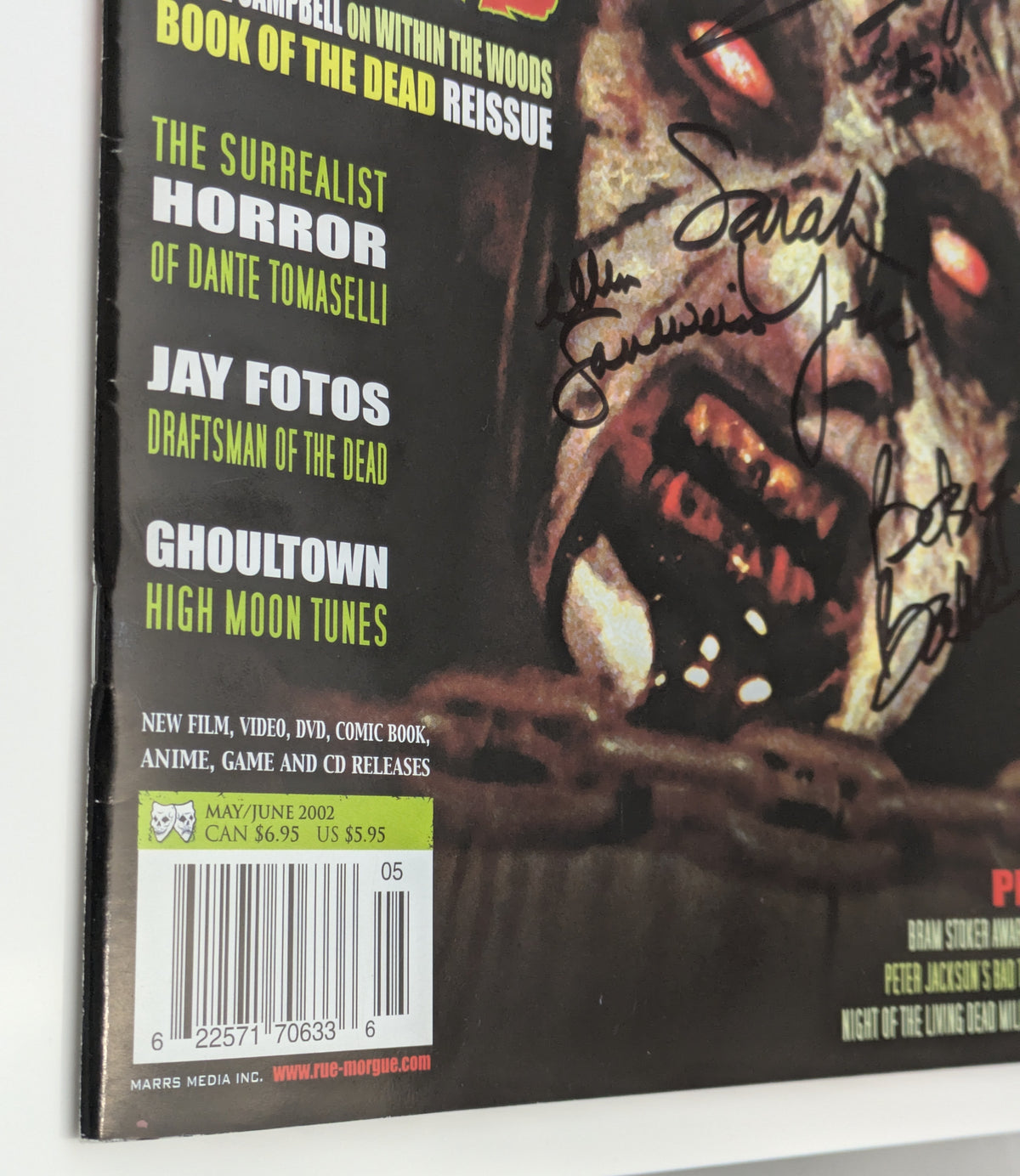 Evil Dead Cast Signed Rue Morgue Magazine Bruce Campbell Ellen Theresa Betsy