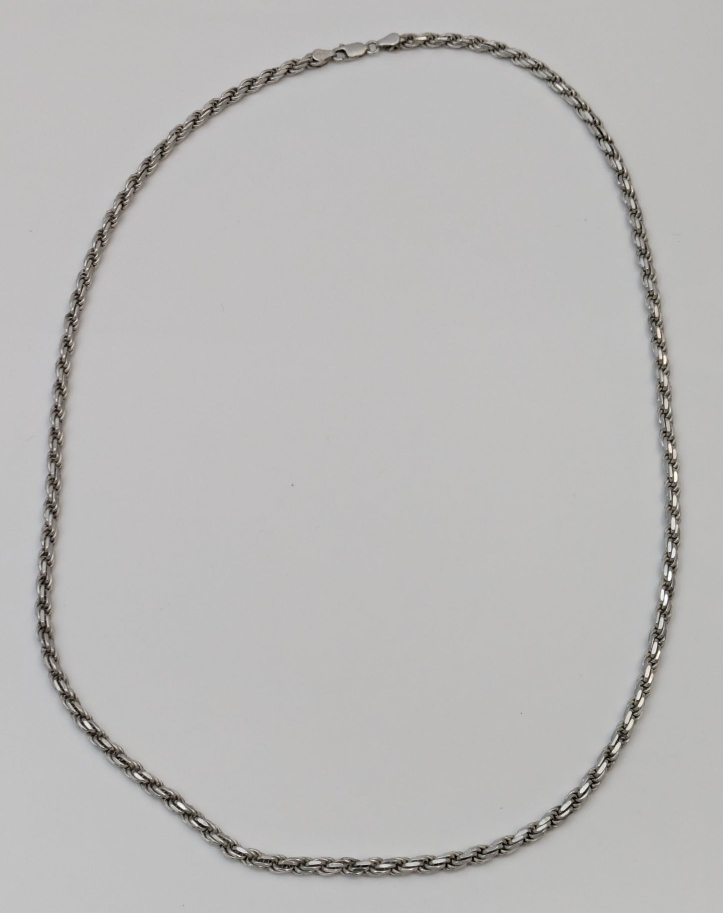 925 Sterling Silver Diamond Cut Rope Chain / Necklace 3.5mm 22 Inches 24+ Grams