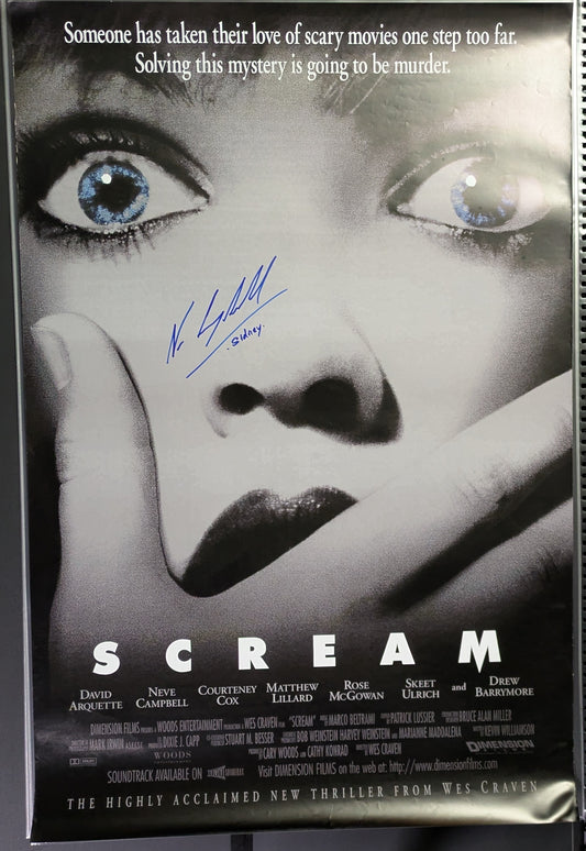Neve Campbell Signed Scream Poster 24x36 Horror Movie Autograph Ghostface