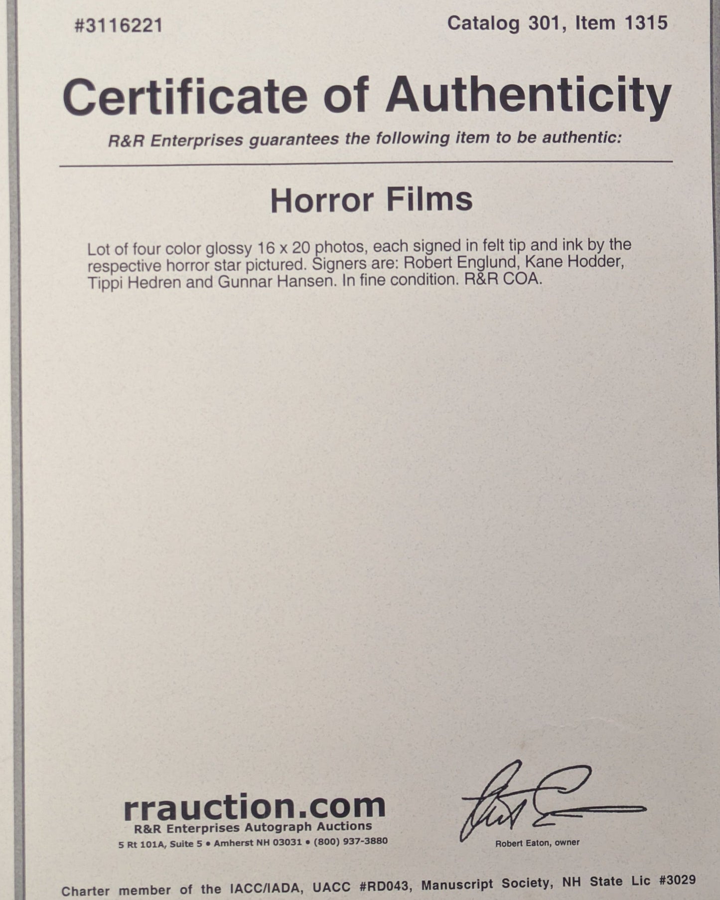 Robert Englund Signed 16x20 Nightmare On Elm Street Freddy Krueger Autograph COA