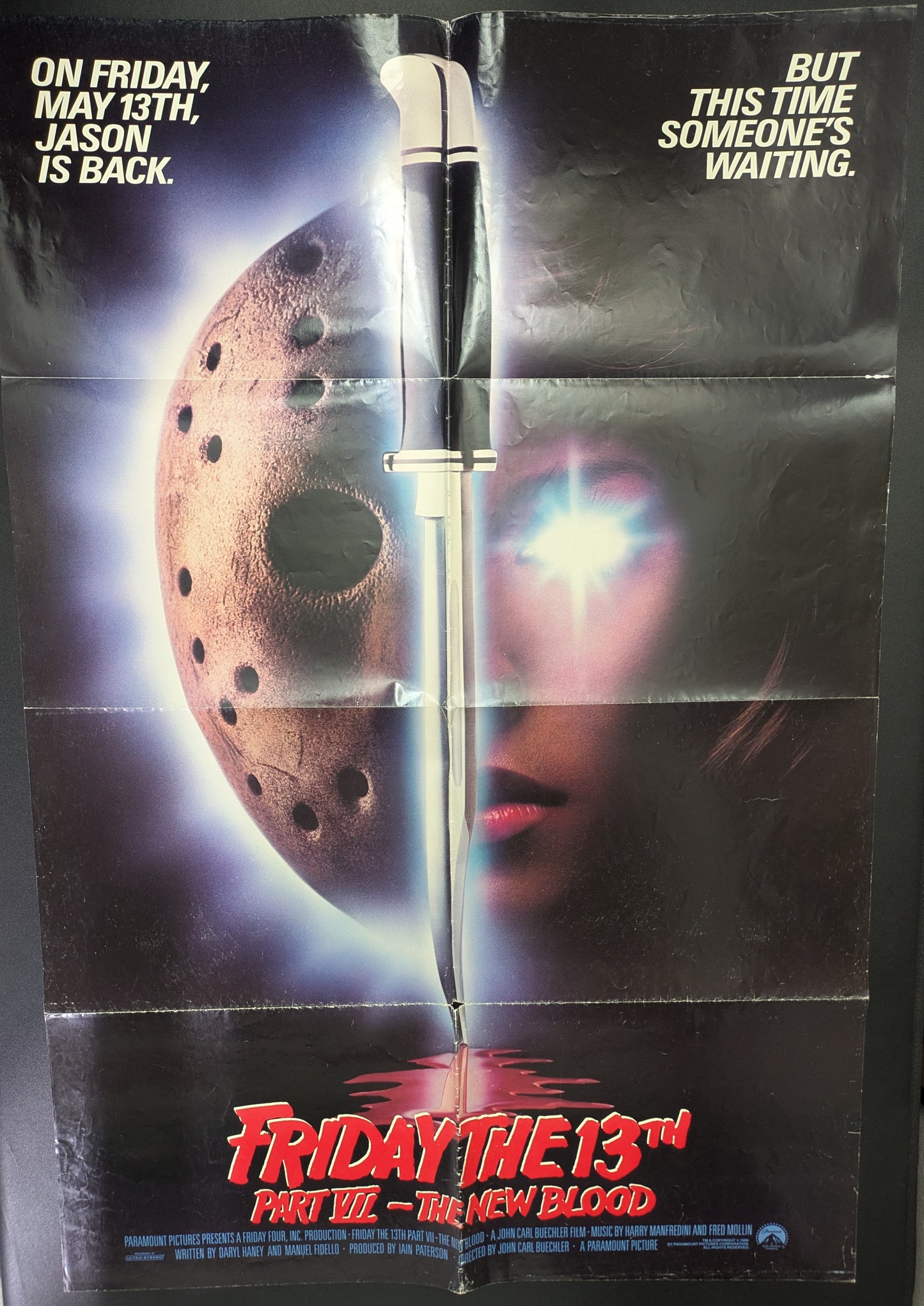 Friday The 13th Part VII Original 27x40 One Sheet Movie Poster Folded / Used