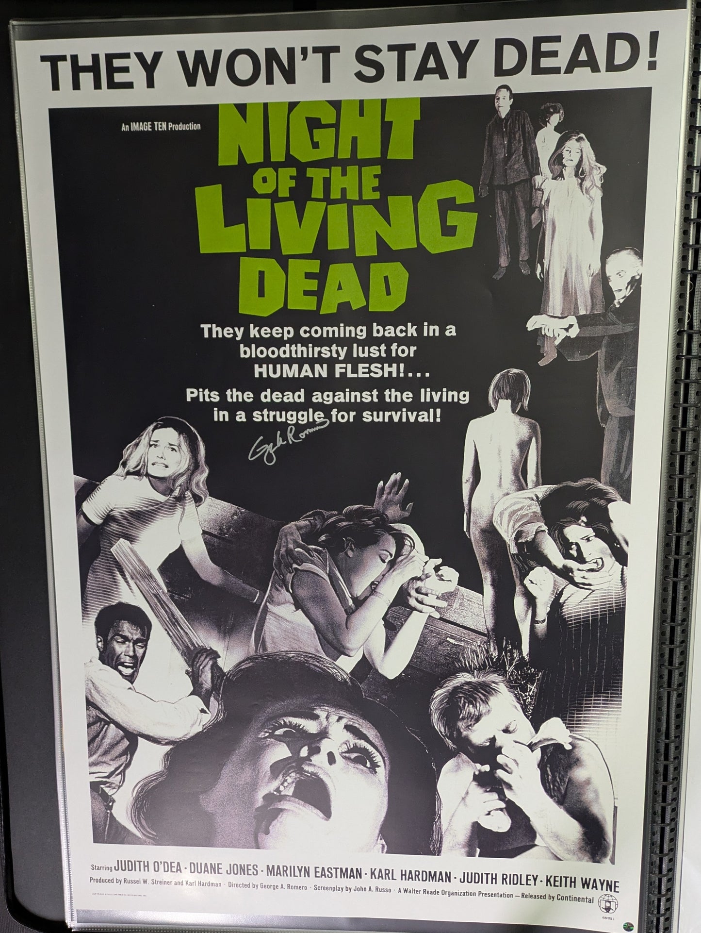 George A Romero Signed / Autographed Night Of The Living Dead 27x40 Poster COA