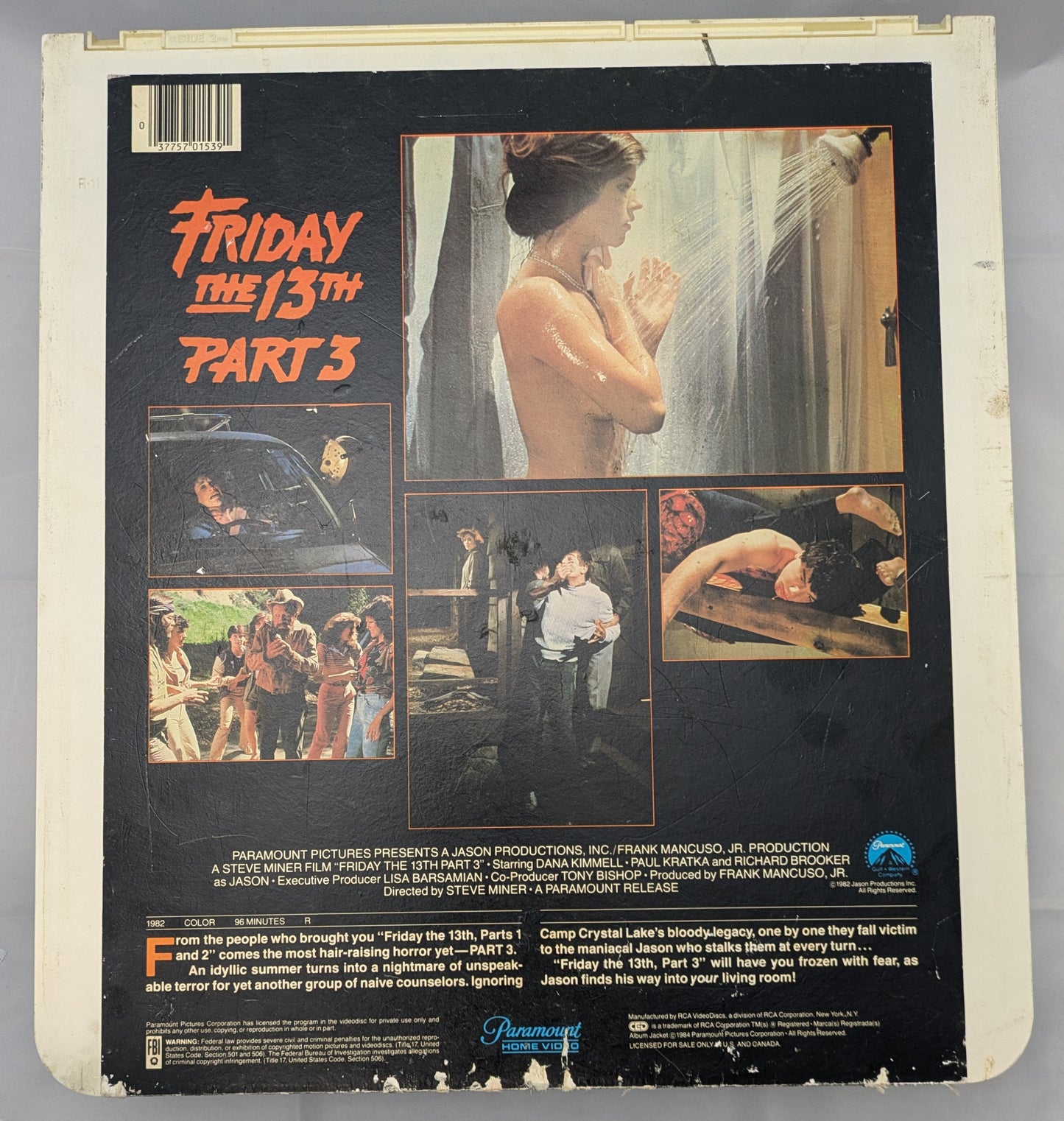 Friday The 13th Part 3 Cast Signed CED Video Disc Vintage Rough Shape