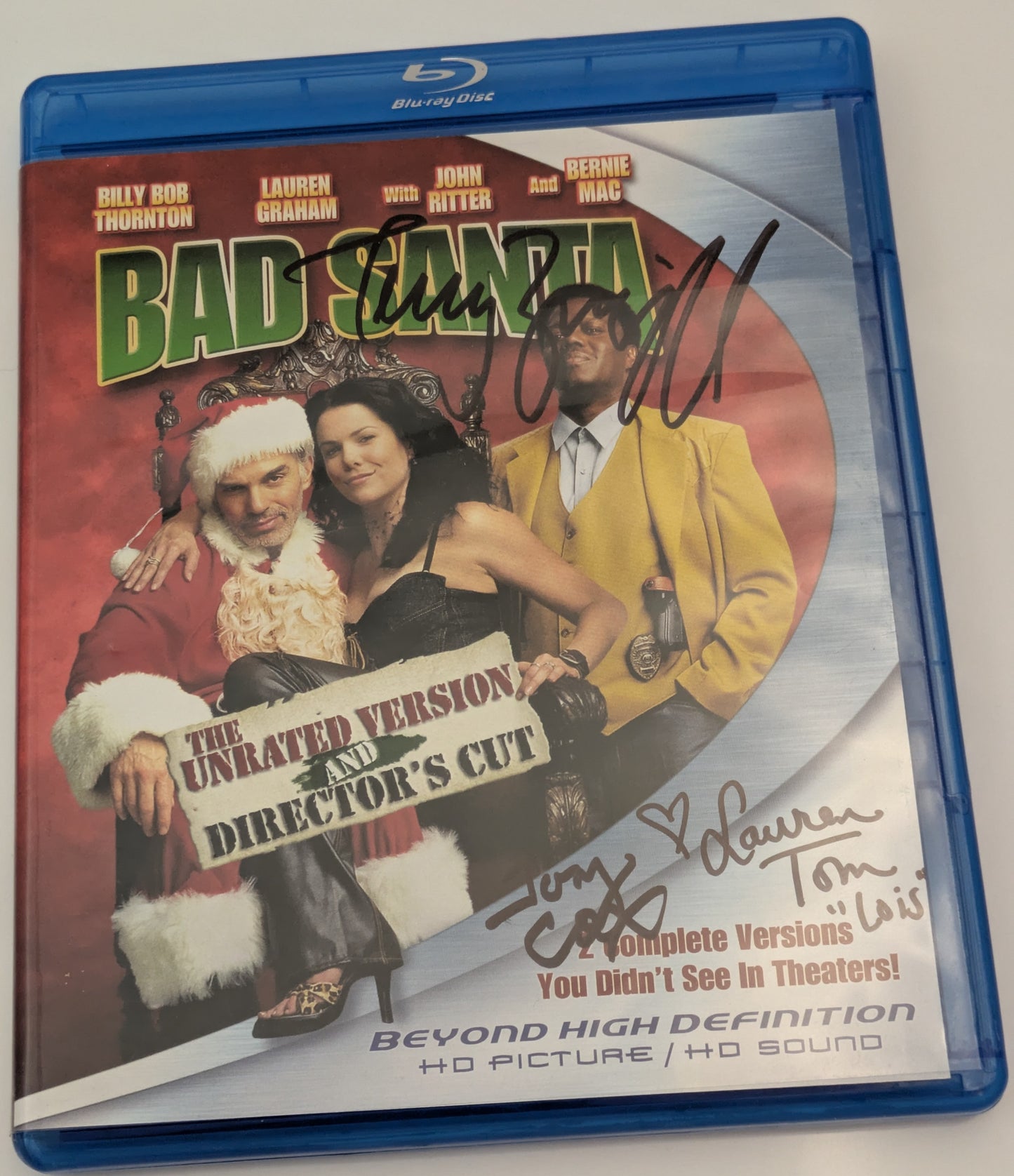 Bad Santa Blu Ray DVD Signed Autographed By Tony Cox, Terry Zwigoff, Lauren Tom