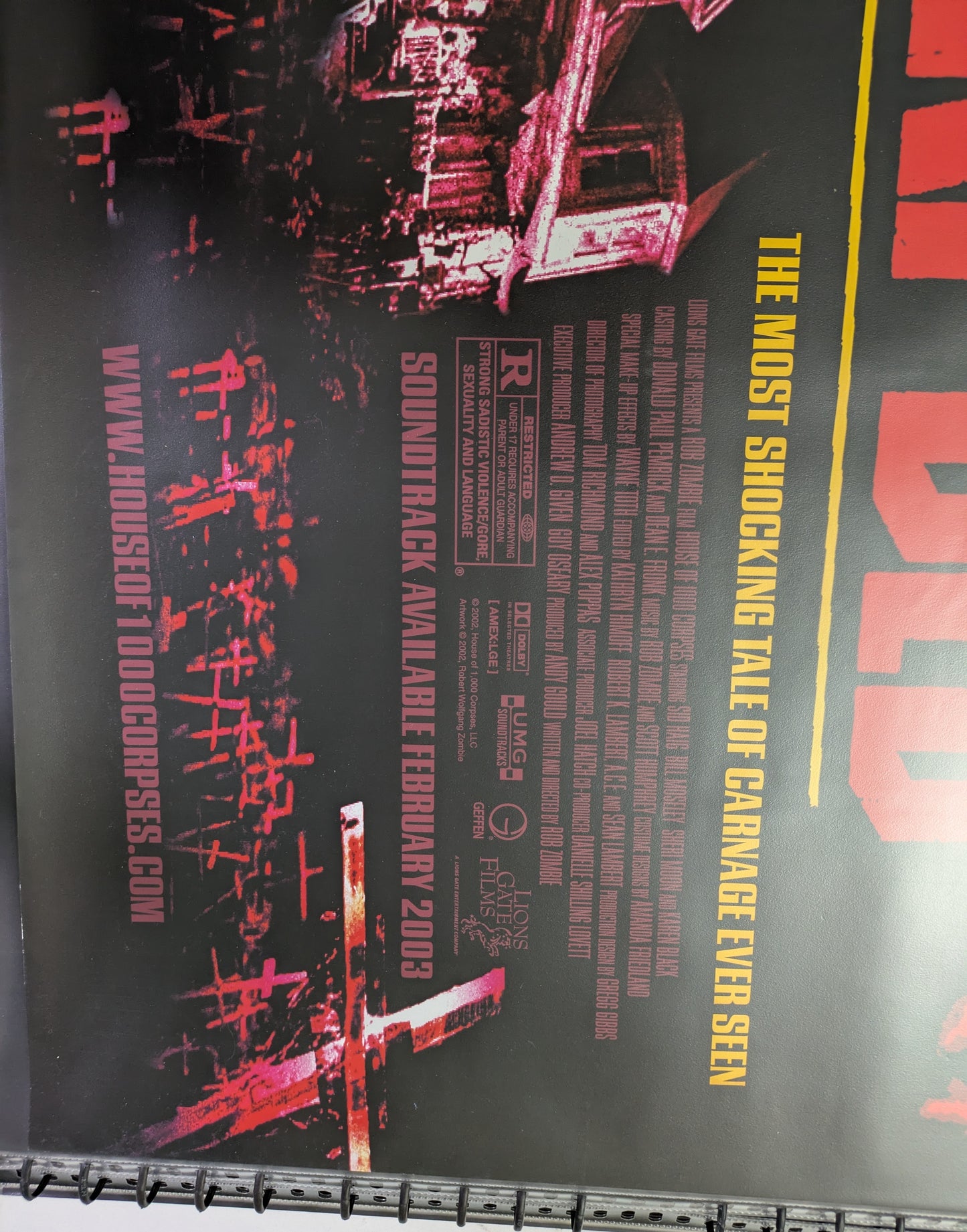 House Of 1000 Corpses 2003 Original 27x40 One Sheet Halloween Movie Poster