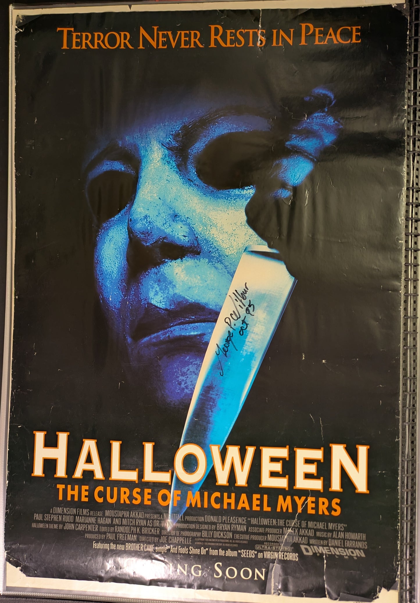 Halloween Curse Of Michael Myers Original 27x40 Poster Signed George P Wilbur