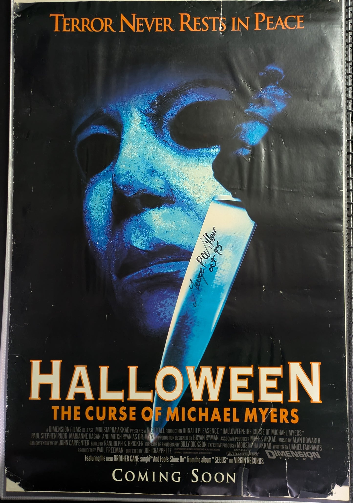 Halloween Curse Of Michael Myers Original 27x40 Poster Signed George P Wilbur