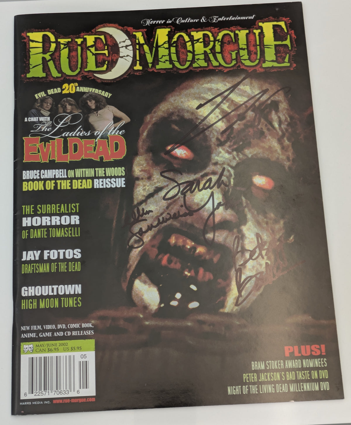 Evil Dead Cast Signed Rue Morgue Magazine Bruce Campbell Ellen Theresa Betsy