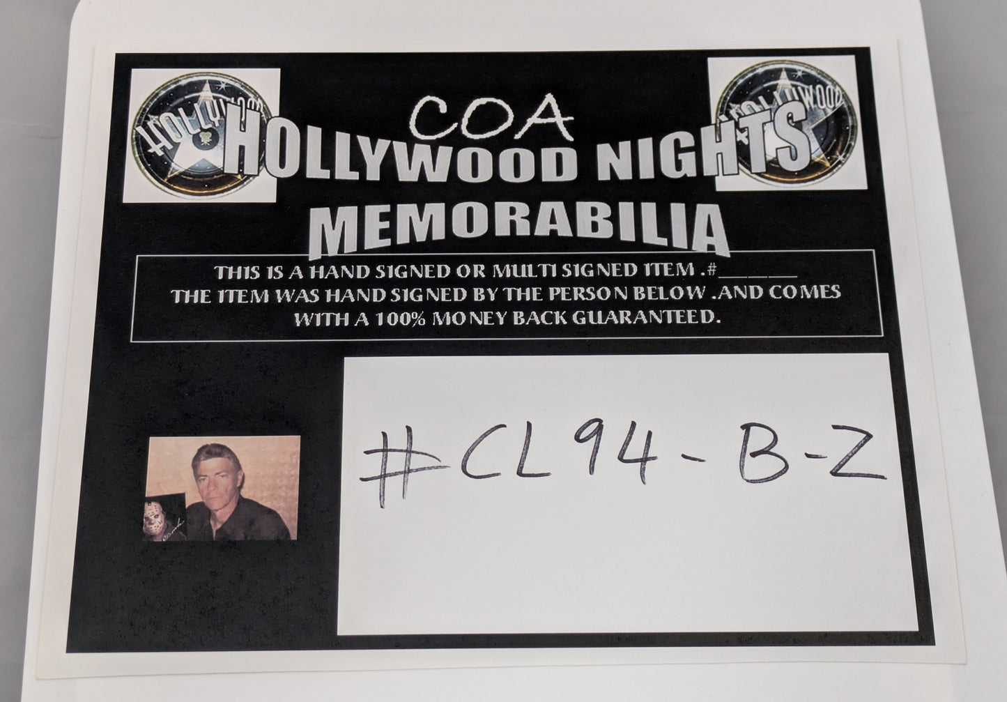 Richard Brooker Friday The 13th Part 3 Signed  8.5 x 11 Photo Jason Voorhees COA
