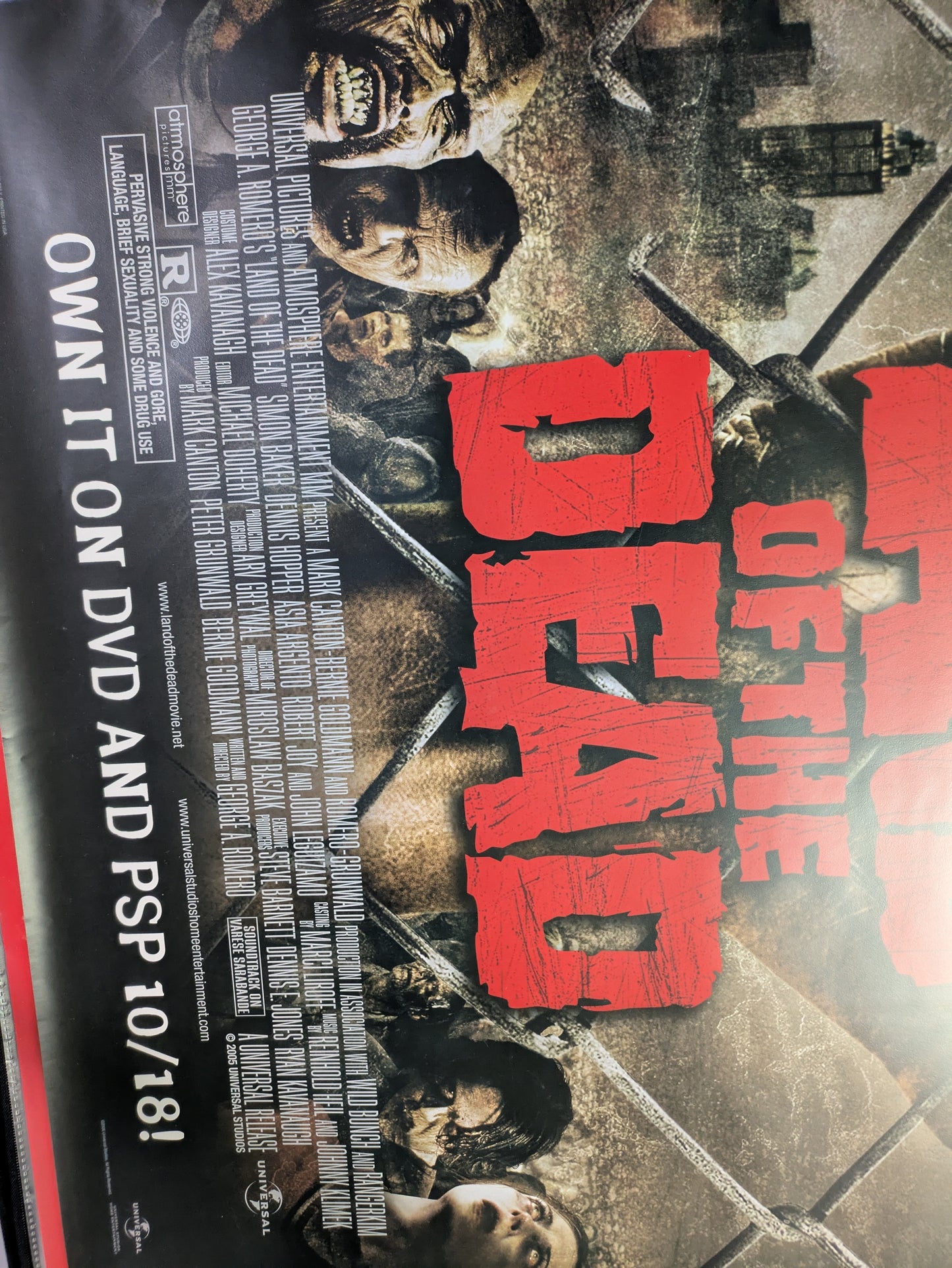 George A Romero Land Of The Dead Original 27x40 Poster One Sheet Video Store DVD