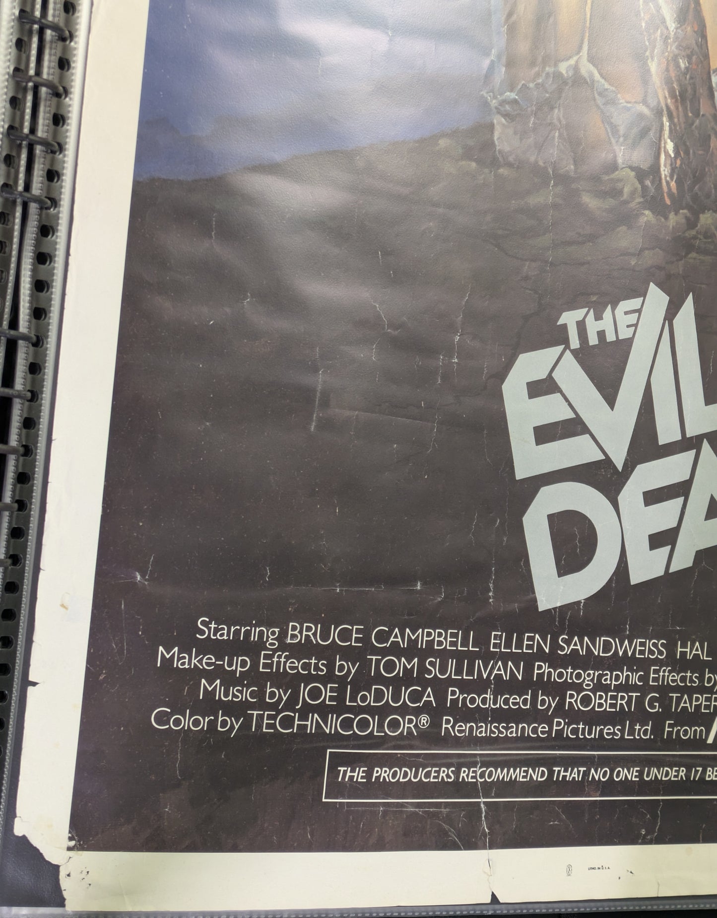 Evil Dead 27x41 Original One Sheet Rental Store Movie Poster 1983 - Rough Shape
