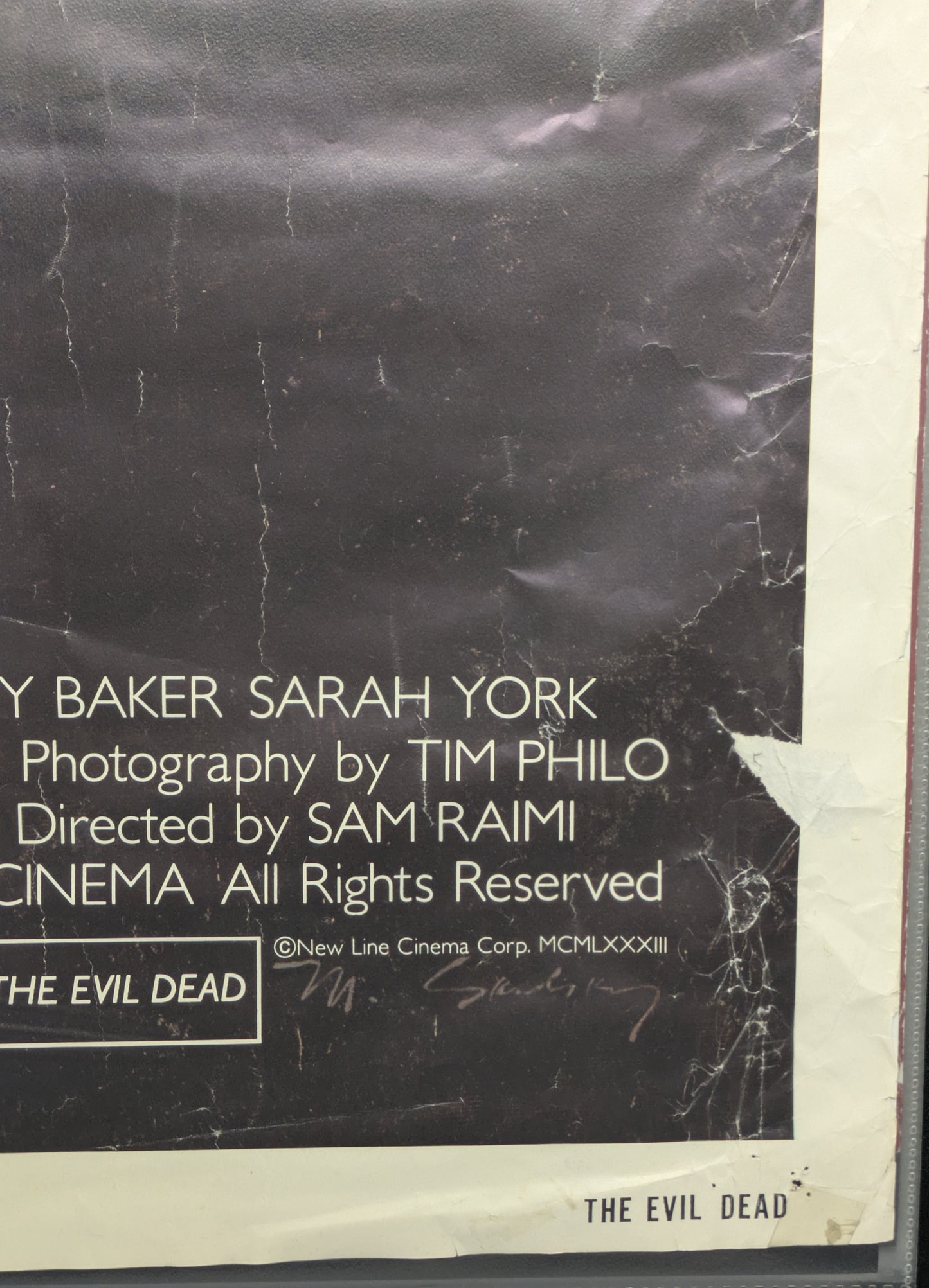 Evil Dead 27x41 Original One Sheet Rental Store Movie Poster 1983 - Rough Shape