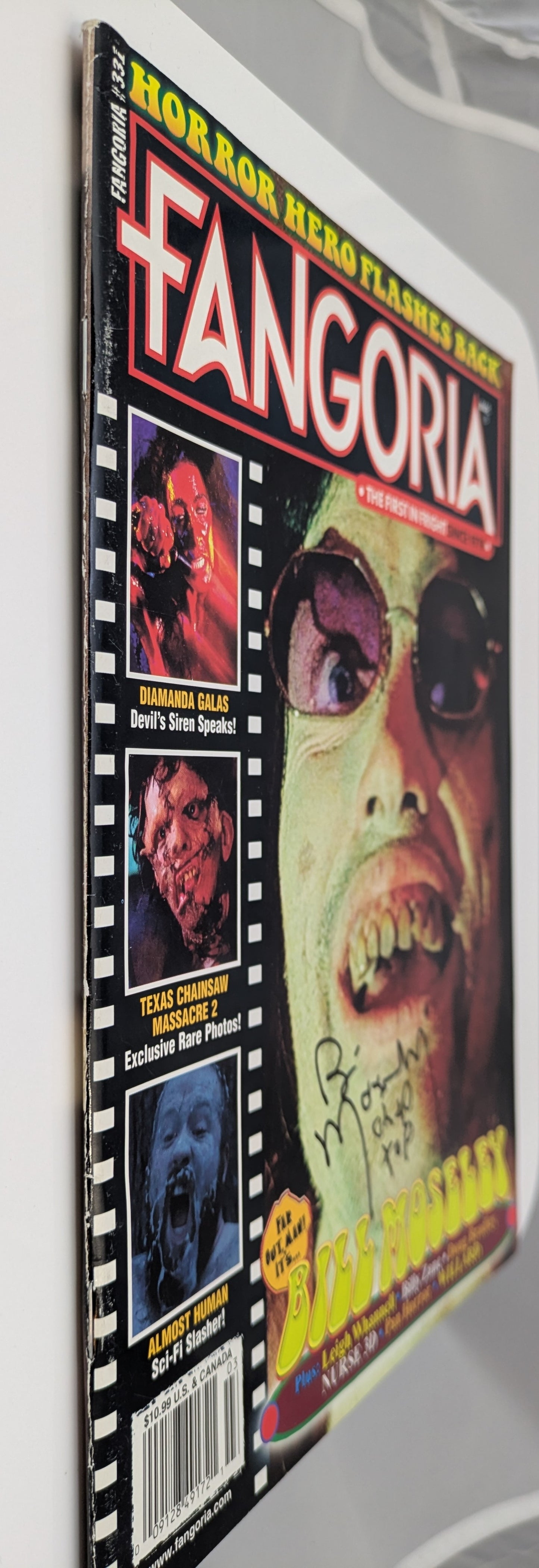 Fangoria Magazine #331 Signed By Bill Moseley Chop Top Texas Chainsaw Massacre 2