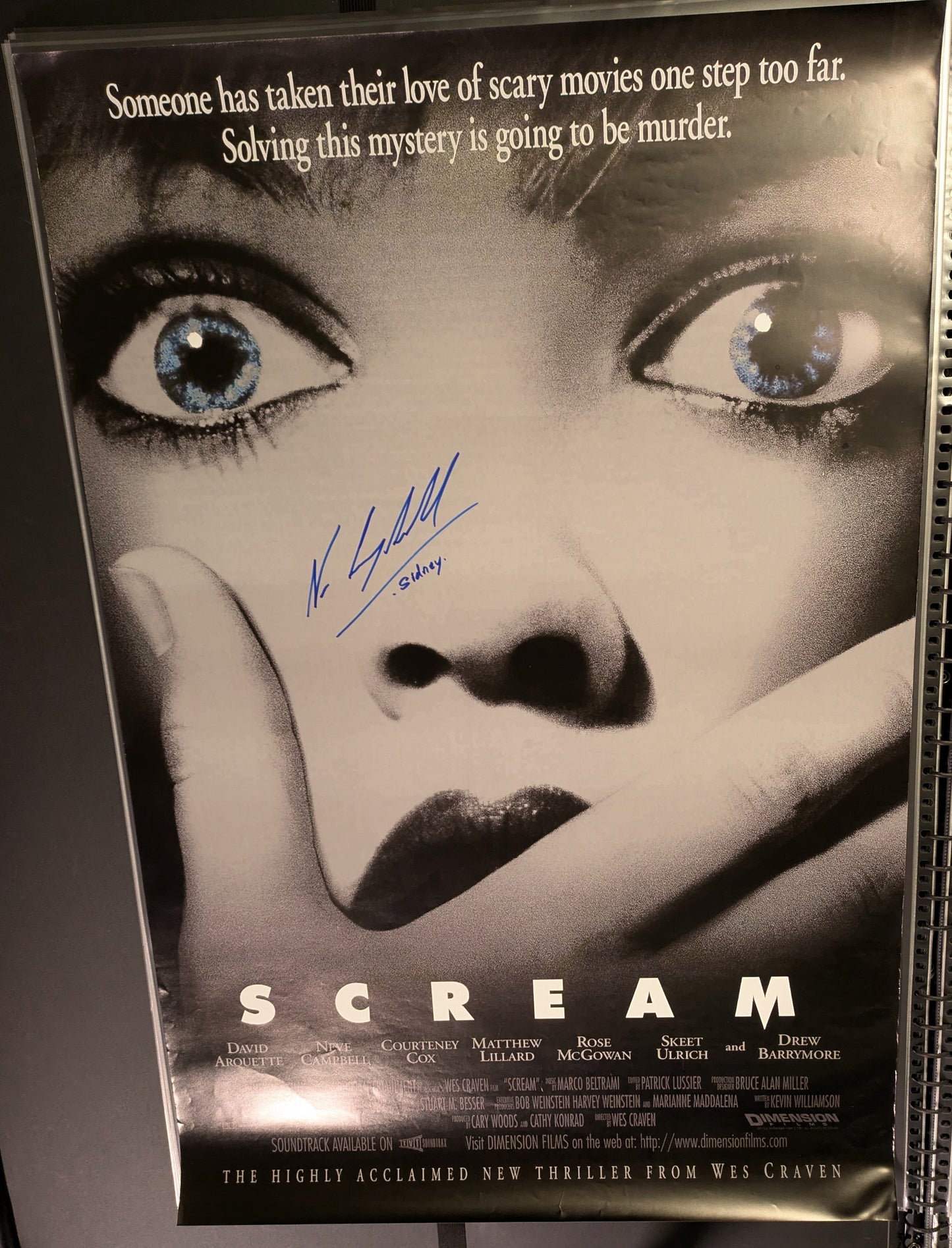 Neve Campbell Signed Scream Poster 24x36 Horror Movie Autograph Ghostface